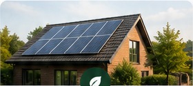 Energy efficient home with solar panels